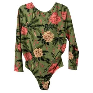 Agua Bendita x Target Womens‎ Green Floral Swimsuit Size 2XL Tropical Vacation